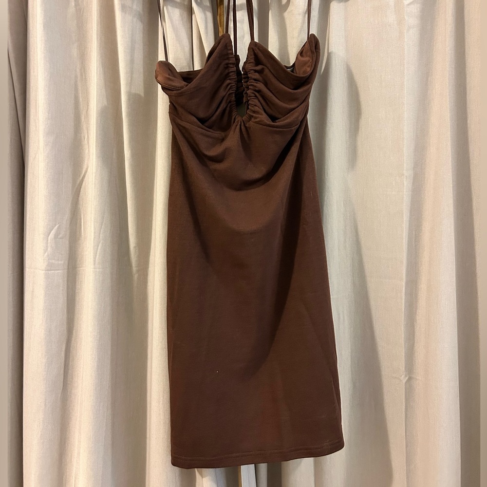 NWT Victoria & Sophia - Brown Strappy Backless Dress - Small